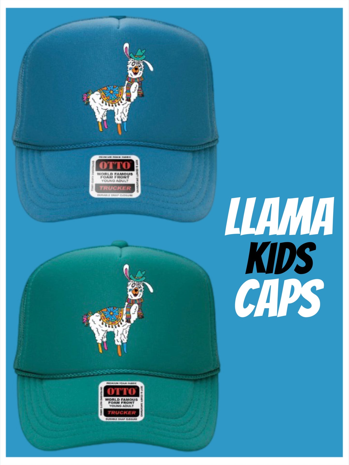 Trucker Hat-Youth Size "LLama" (Colorado Blue)