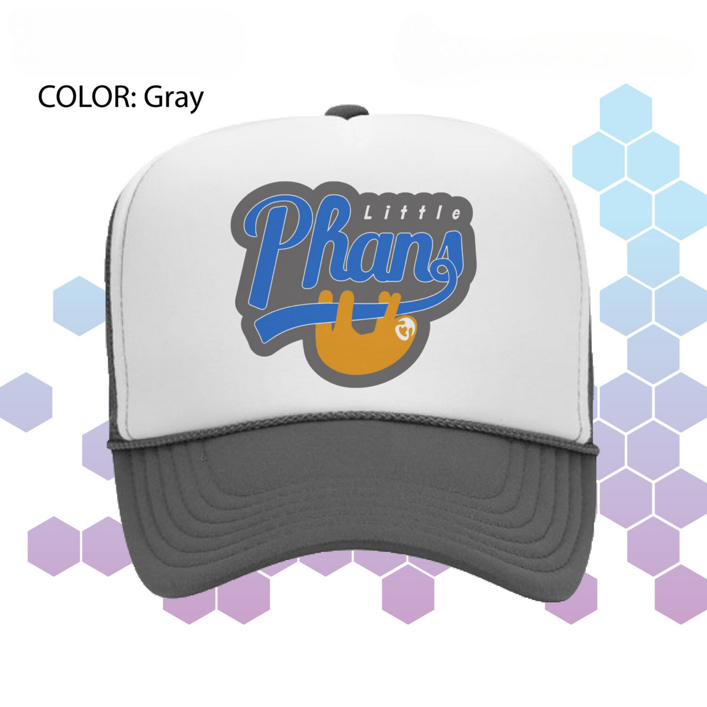 yTrucker Hat (Gray): Blue/Orange Logo