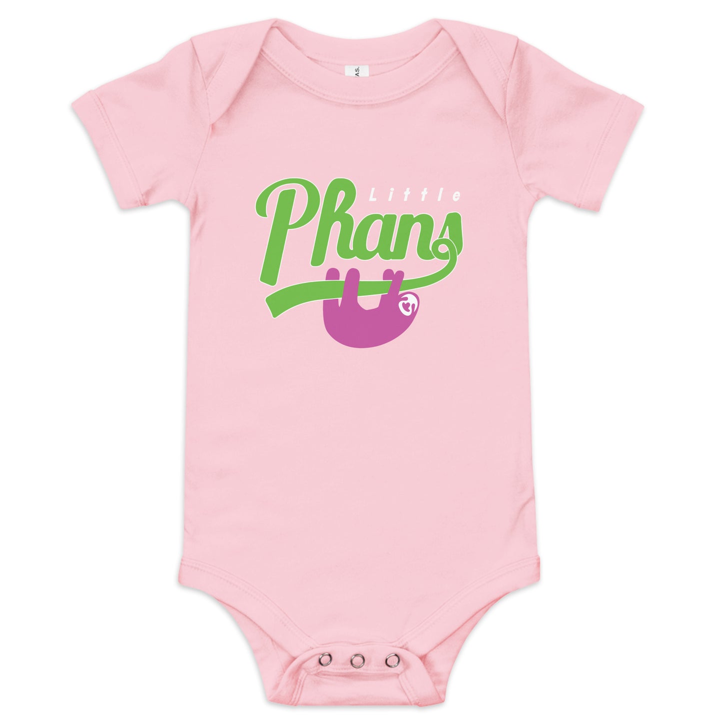 Onesie-Short sleeve (Pink/Green Logo)