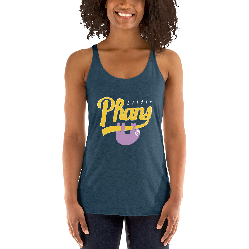 Women's Racerback Tank-Purple/Yellow Logo
