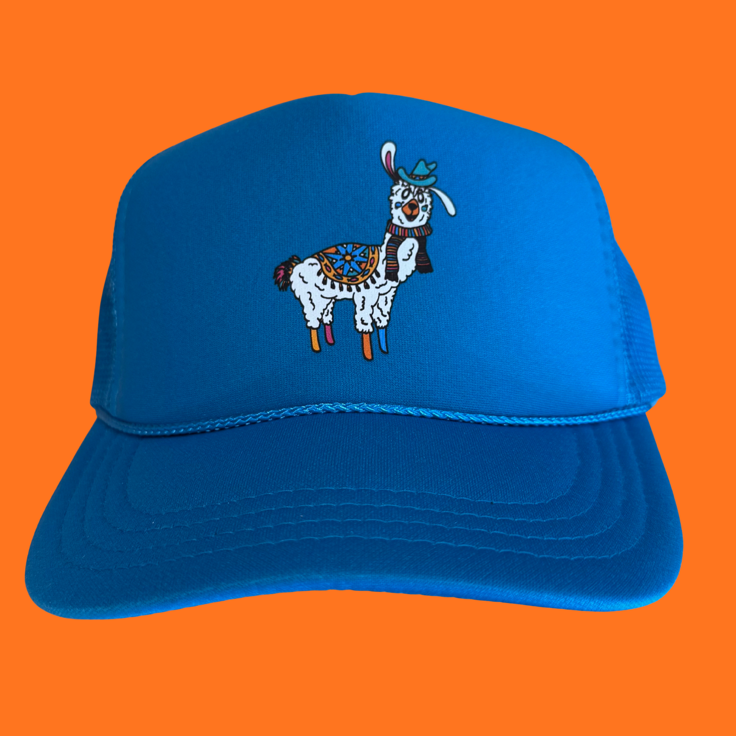Trucker Hat-Youth Size "LLama" (Colorado Blue)