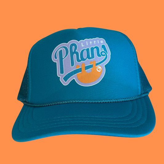 Trucker Hat-Youth Size Jade & Orange "Logo" (Jade)