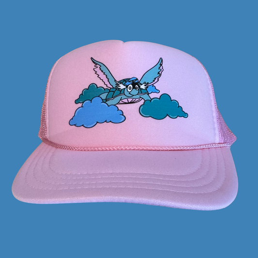 Trucker Hat-Youth Size "Turtle in the Clouds" (Soft Pink)