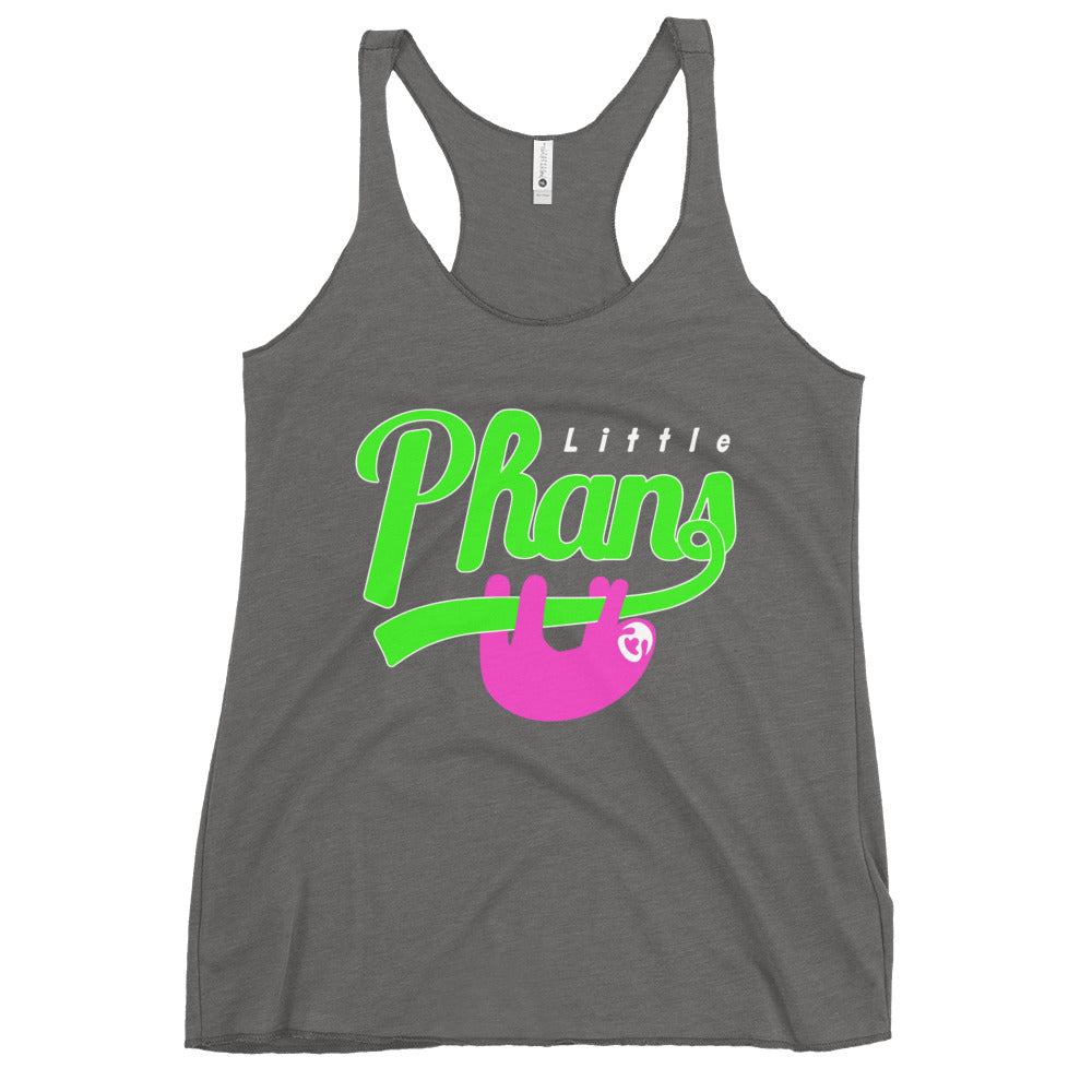 Women's Racerback Tank-Pink/Green Logo