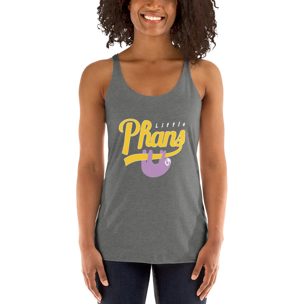Women's Racerback Tank-Purple/Yellow Logo