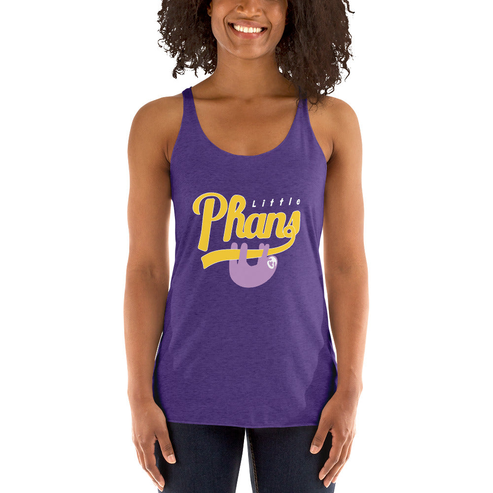 Women's Racerback Tank-Purple/Yellow Logo