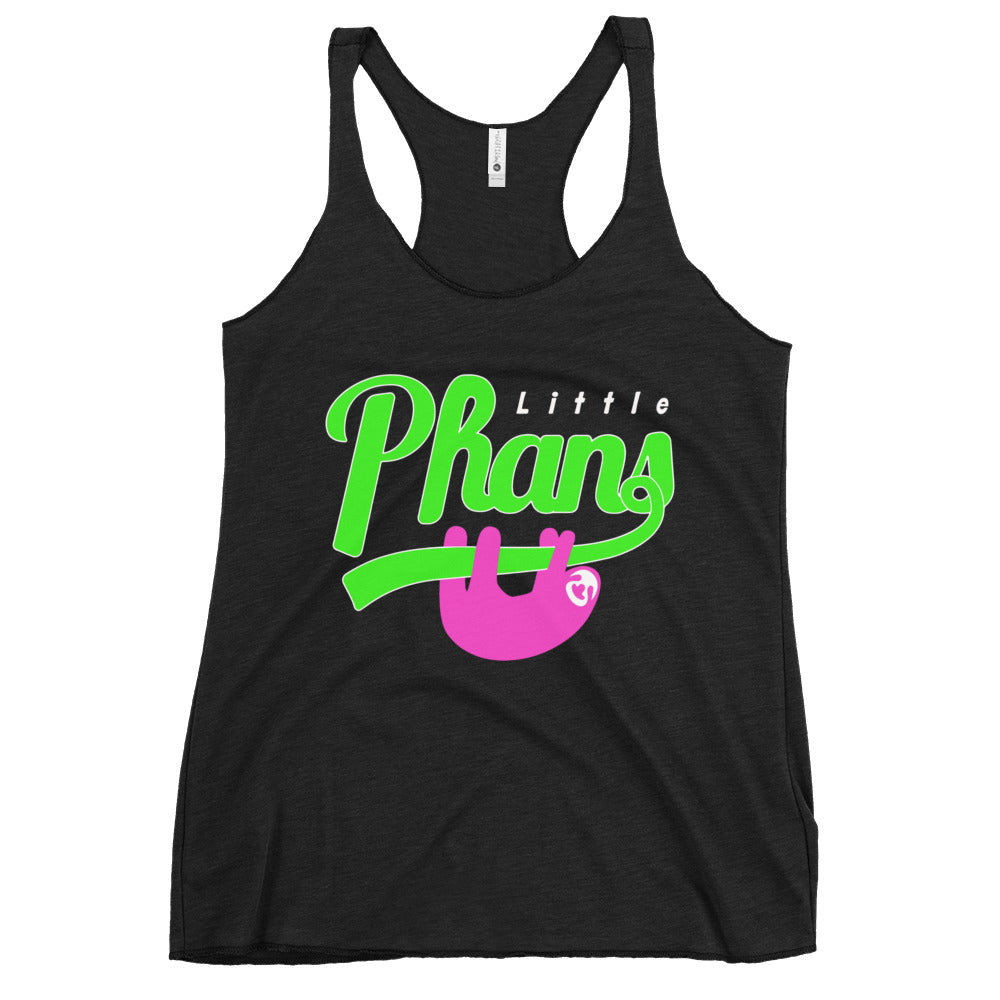 Women's Racerback Tank-Pink/Green Logo